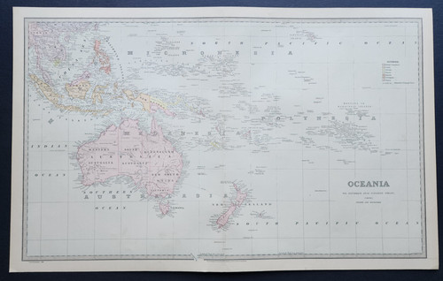 Antica mappa 1888 oceania - antica,