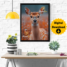 Carino baby deer wall art - deer,