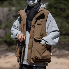 Gilet Trapuntato Uomo Canottiera Giacca Imbottita Tasche Cappotto Retro Casual