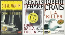 L274. 3 Libri Thriller Robert Crais, Dennis Lehane, Steve Martini – 1200 PAGINE