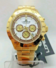 OROLOGIO UOMO LORENZ CRONOGRAFO TACHIMETRICO IN ORO PVD,CON DATARIO CASSA 40mm