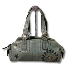 Borsa Coach borsa a tracolla Mia pelle borchie verde vintage 17,5 cm x 30 cm x 16 cm NNBh36