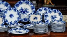 Servizio Da Tavola Bianco E Blu Porcellana Wedgwood Pearl Inghilterra Metà 800