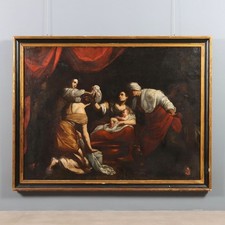 Dipinto Antico La Nascita di