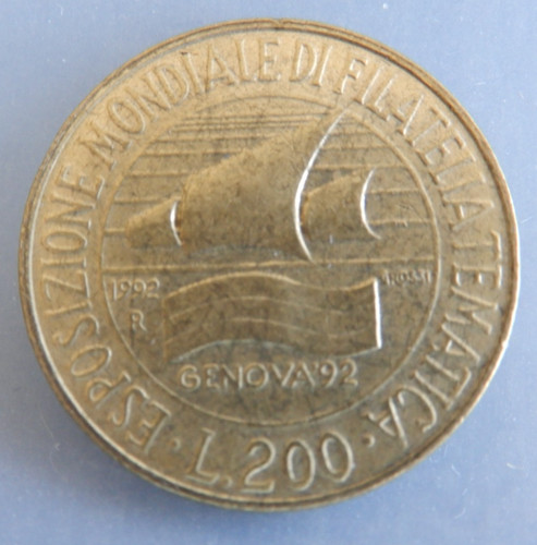 Moneta commemorativa 200 lire - moneta,