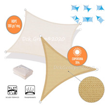 Tenda A Vela Ombreggiante VARIE MISURE Triangolare Quadrata Parasole OMBRA