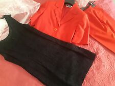 Stock tailleur rosso cerimonia Vestito abito tubino pizzo nero  foderato tg 42