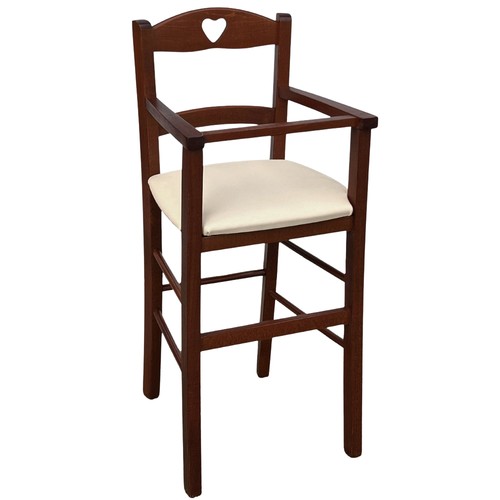 Seggiolone legno color noce - seggiolone,