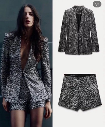 Zara blazer paillettes mini - paillettes, e