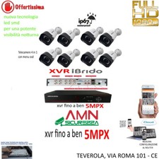 KIT VIDEOSORVEGLIANZA CLOUD DVR 8 CANALI 8 TELECAMERE 5MPX AHD + PROFES CCD SONY