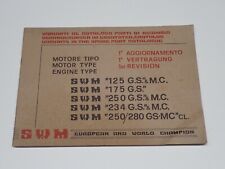 MOTO SWM 125-175-250-2324-250/280 VARIANTI AL CATALOGO PARTI DI RICAMBIO 1979