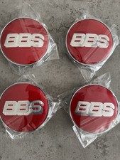 4 X BBS Copricerchio Centro Coprimozzo Lega Tappi Centrali 68mm Rosso/Argento NUOVO SIGILLATO