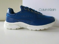 Calvin Klein donna Sneakers Calissa,Pelle Nappa+Neoprene Blu Royal,Eu-38 €150