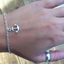 Bracciale con Ancora a catena Argento ciondolo estate da Uomo Donna braccialetto