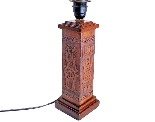 Lampada totem pelle vintage