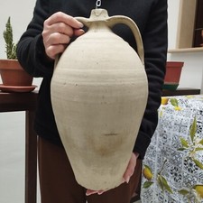 ANTICA ANFORA SICILIANA IN TERRACOTTA GREZZA DELL' 800 BUMMULO VASO GIARA ORCIO