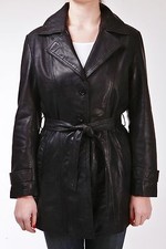 Cappotto In Pelle Vera Nera