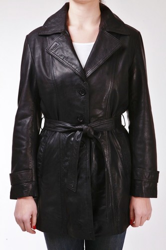Cappotto pelle vera nera - in,