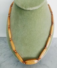 COLLANA OSSO LAVORATO NECKLACE Hand carved bone beaded 1960 Zulu Sud Africa