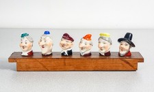 ⚜️ SET 6 TAPPO VERSATORE PORCELLANA WAGNER & APEL FIGURINE SCULTURE BOTTIGLIA