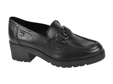 VALLEVERDE SCARPE IN PELLE DONNA INVERNO 16124  MOCASSINI CON TACCO NERO