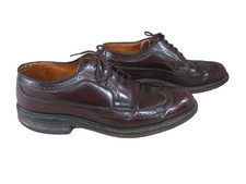 Scarpe Johnston & Murphy vintage Aristocraft Shell Cordovan 9,5 punta alare in pelle