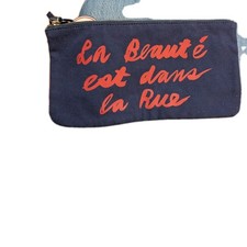 Pochette cosmetica cotone blu