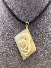 Ciondolo In Oro 14kt Con Cammeo Corniola Delfini - Inciso A Mano Torre Del Greco