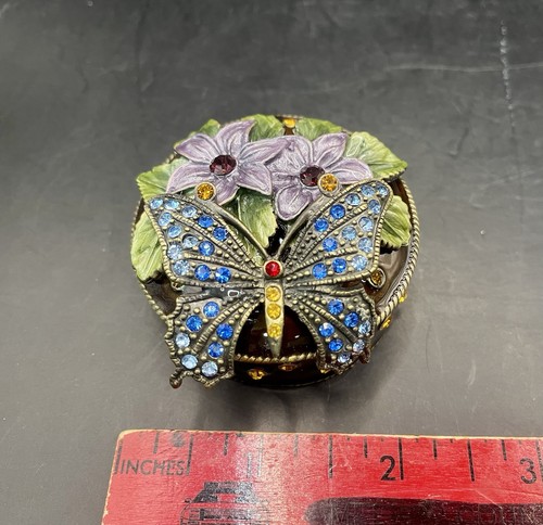 Enamel butterfly trinket box - trinket,