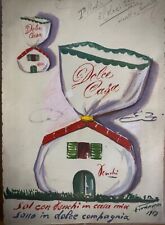 Alvise Fioravera-Pasqua Venchi Unica-Torino-Bozzetto originale acquerello-1958