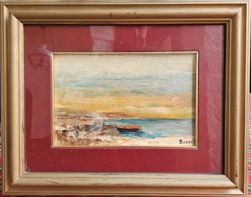 Marina con barca - ,, quadro