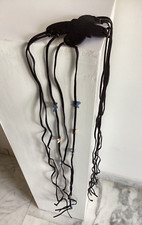 Cinta in Nabuk Pelle nera Killah vintage multifilo con farfalline rosa e blu