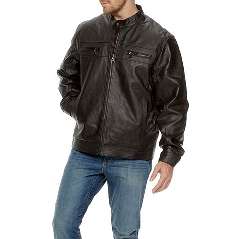 Giacca pelle uomo vintage moto