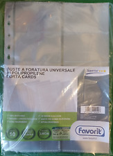 Fogli Favorit 10 Tasche per Schede Telefoniche e Cards [Confezione da 10 Pezzi]