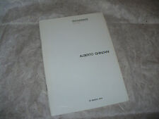ALBERTO GHINZANI CATALOGO 1974 DOCUMENTA ARTE VARIA PRESENTAZIONE ROBERTO TASSI