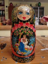 matrioska russa originale In Legno Dipinta A Mano 7 Pezzi Multicolore