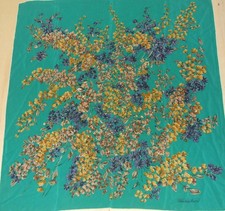 FOULARD 100% PURA SETA SILK VINTAGE DONNA VALENTINA FERRARI (1369) 84cm x 88cm