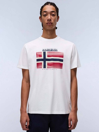 Napapijri tee lari bianco - bianco,
