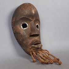 Maschera Da Cerimonia Tribale Legno Intagliato Arte Africana Vintage Xx Sec.