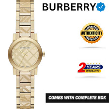 OROLOGIO DA DONNA NUOVO ORIGINALE BURBERRY CITY BU9234 QUADRANTE A QUADRI ORO MODA