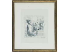 ELIANO FANTUZZI (MODENA 1909 - VERONA 1987) DIPINTO Disegno Penna Biro su carta