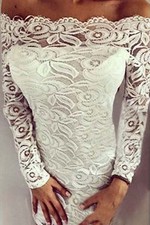 Abito aperto ricamato pizzo