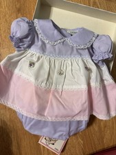 Set pannolini bambina bimba caramelle cotone vintage con stivaletti tg 0-6m nuovi con scatola