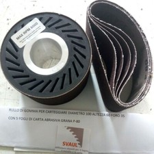 RULLO DI GOMMA PER CARTEGGIARE DIAMETRO 100 ALTEZZA 60 FORO 35 + 5 FOGLI CARTA 