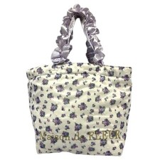 Borsa a mano Maison de Reefur Tote raccoglie fiori bianchi rosa viola usata