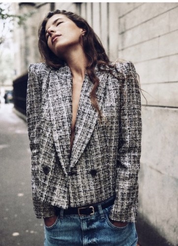 Zara plaid cropped - plaid,
