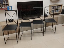 4 Sedie Moka Flexform con seduta in cuoio nero