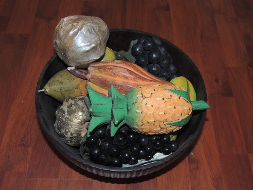 Vecchio cesto frutta - vecchio, finta