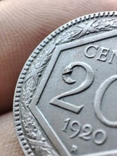 20 Lire Esagono 1920 Errore difetto di conio NC