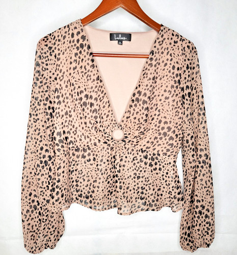 Blusa lulus stampa leopardata - blusa,
